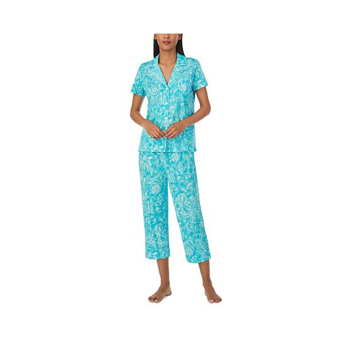 POLO Ralph Lauren Womens Short-Sleeve Capri Pant Pajama Set