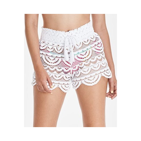 Miken Juniors 2.5 Scalloped Lace Cover-Up Shorts