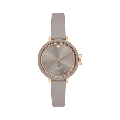 Kate spade new york Womens Park Row Gray Silicone Strap Watch 34mm