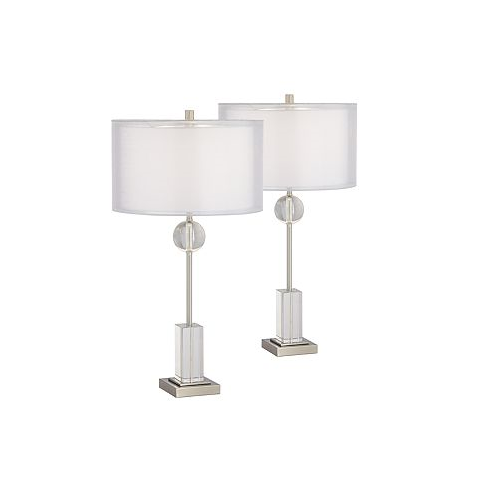 Pacific Coast Metal and Crystal Table Lamps - Set of 2