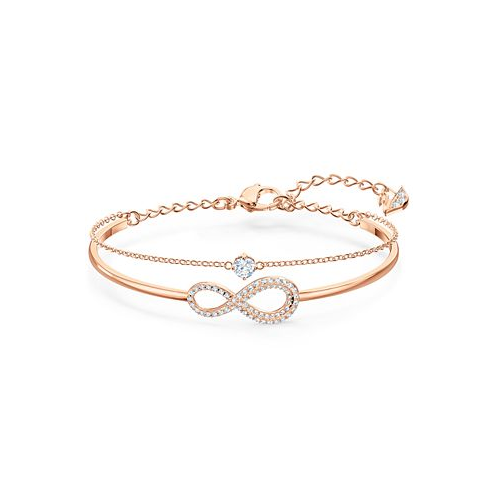 Swarovski Crystal Infinity Symbol Double-Row Bangle Bracelet