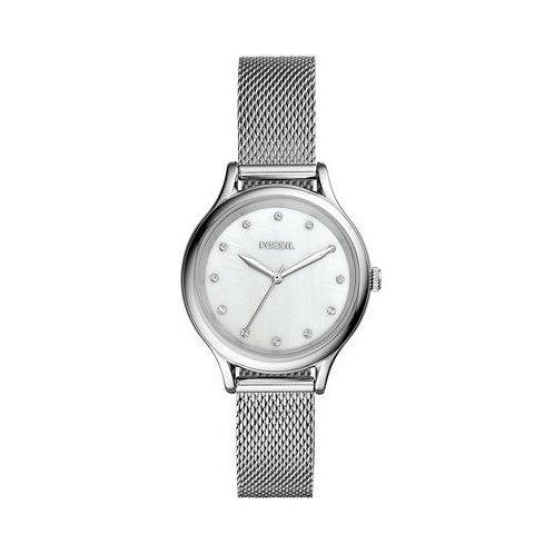 Fossil Womens Laney Three Hand Stainless Steel Mesh Watch 34mm