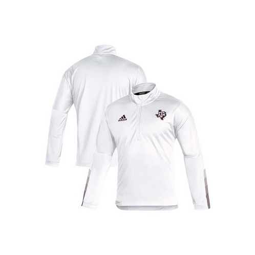 Adidas Mens White Texas A M Aggies 2021 Sideline Quarter-Zip Jacket