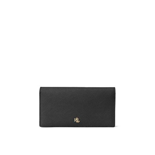 POLO Ralph Lauren Womens Crosshatch Leather Slim Snapped-Closure Wallet