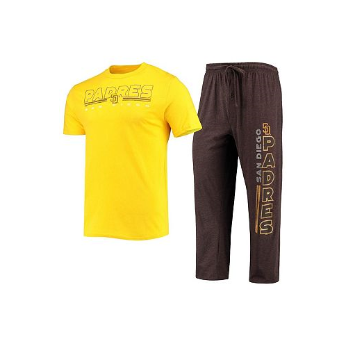 Concepts Sport Mens Brown Gold San Diego Padres Meter T-shirt and Pants Sleep Set