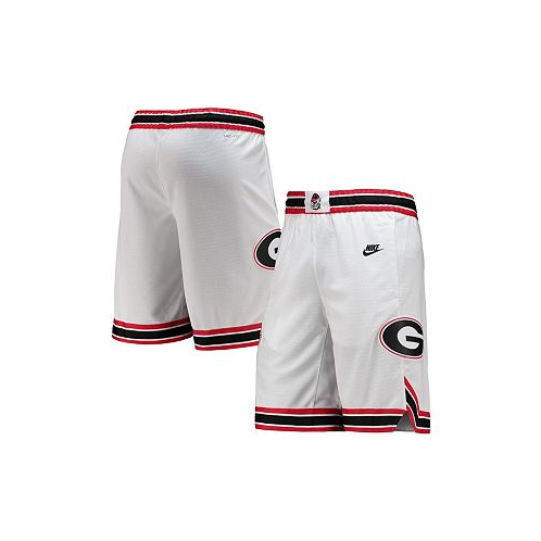 Nike Mens White Georgia Bulldogs Retro Replica Performance Basketball Shorts