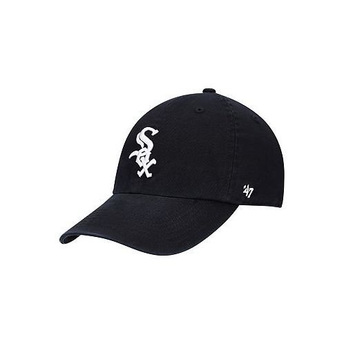 47 Brand Big Boys Black Chicago White Sox Team Logo Clean Up Adjustable Hat