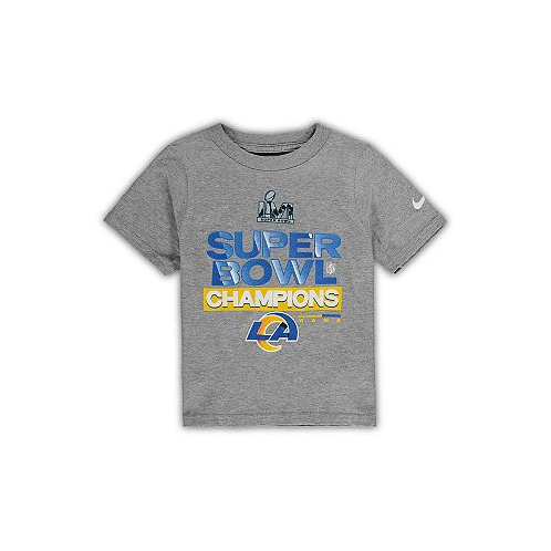 Nike Toddler Boys and Girls Heathered Gray Los Angeles Rams Super Bowl LVI Champs Trophy T-shirt