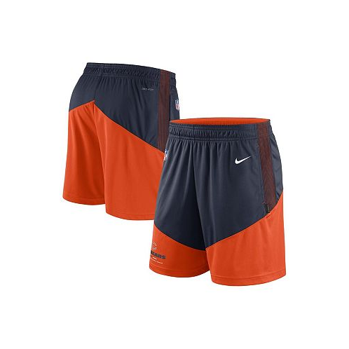 Nike Mens Navy Orange Chicago Bears Primary Lockup Performance Shorts