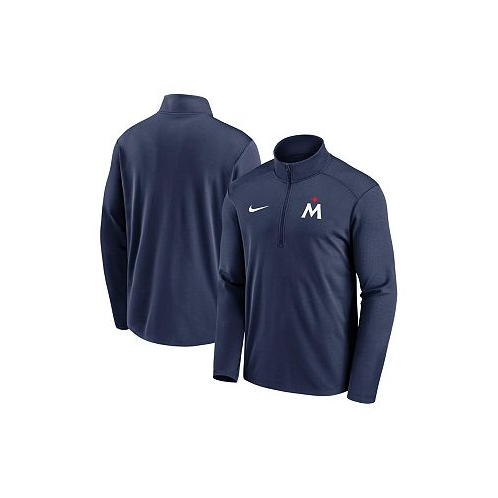 Nike Mens Navy Minnesota Twins 2023 Agility Logo Pacer Performance Half-Zip Pullover Top