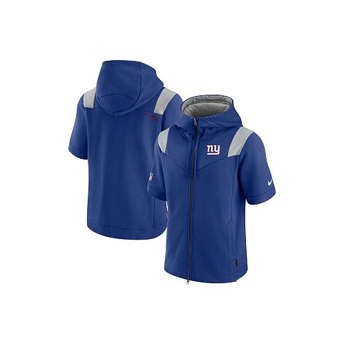Nike Mens Royal New York Giants Sideline Showout Short Sleeve Full-Zip Hoodie