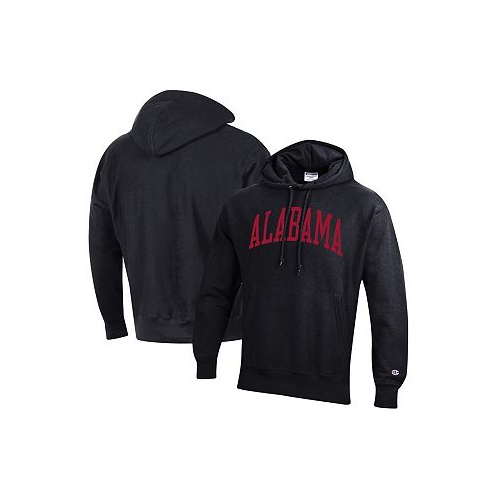 Champion Mens Black Alabama Crimson Tide Team Arch Reverse Weave Pullover Hoodie