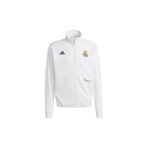 Adidas Mens White Real Madrid 2023/24 Anthem Full-Zip Jacket