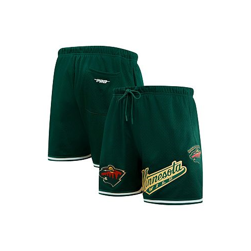 Pro Standard Mens Green Minnesota Wild Classic Mesh Shorts