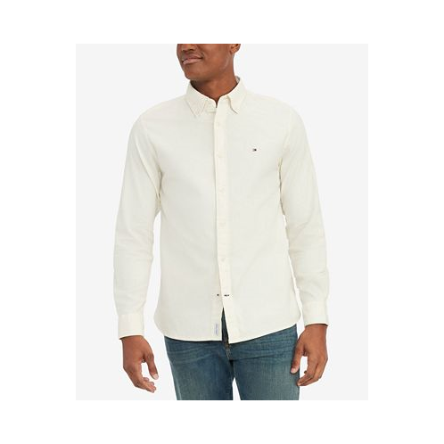 Tommy Hilfiger Mens Regular-Fit Flex Button-Down Brushed Twill Shirt