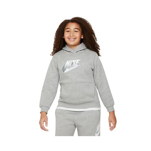 Nike Big Kids Sportswear Club Fleece Graphic Hoodie Extended Size