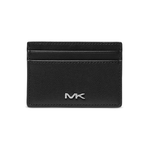 Michael Kors Mens Faux-Leather Card Case with Rhodium-Plated Hardware
