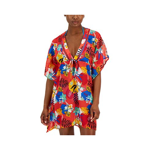 Miken Womens Cinched-Waist Kimono Cover-Up