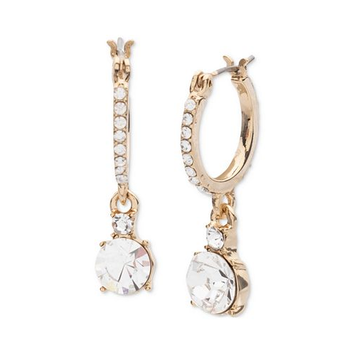 Givenchy Gold-Tone Crystal Huggie Hoop Drop Earrings
