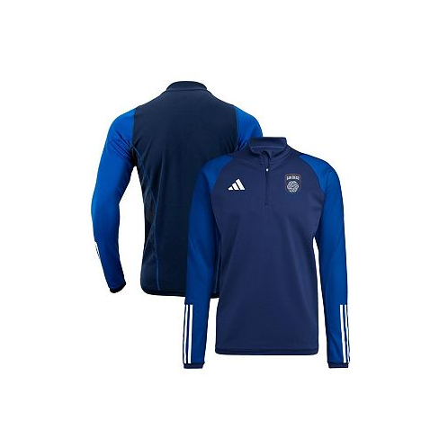 Adidas Mens Royal San Diego FC Tiro AEROREADY Quarter-Zip Training Top