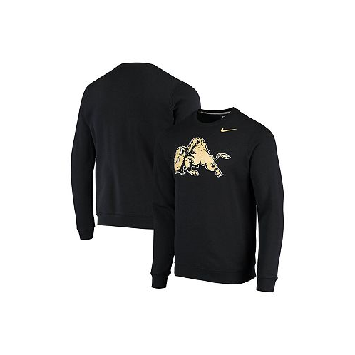 Nike Mens Black Distressed Colorado Buffaloes Vintage-Like School Logo Pullover Sweatshirt