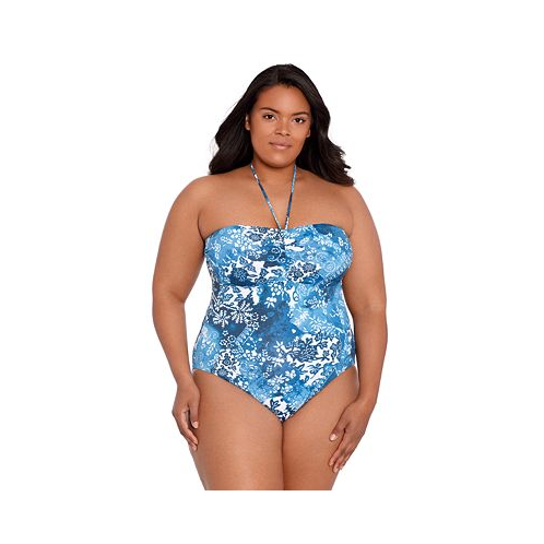 POLO Ralph Lauren Plus Size Bandeau Halter One-Piece Swimsuit
