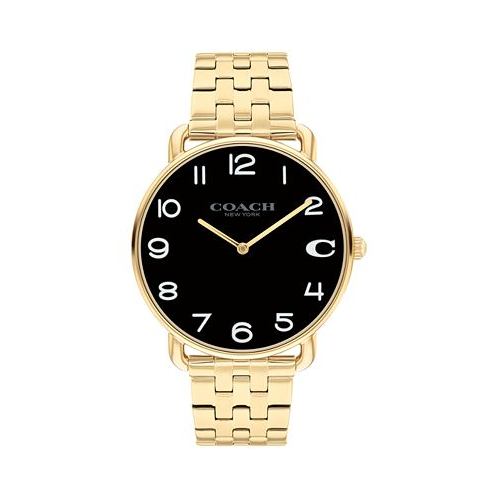 COACH Mens Elliot Gold-Tone Stainless Steel Bracelet Watch 40mm