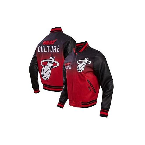 Pro Standard Mens Black Miami Heat 2023/24 City Edition Full-Zip Varsity Jacket