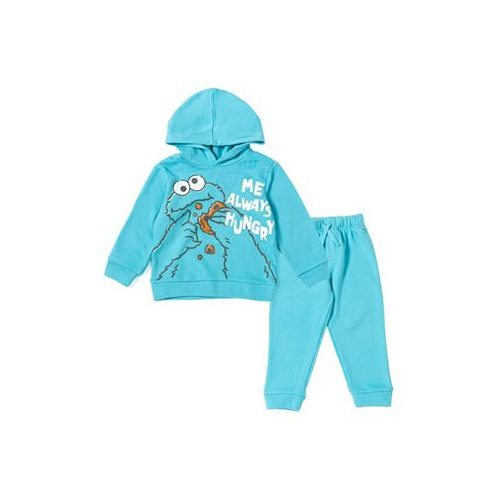 Sesame Street Elmo Cookie Monster Boys Fleece Pullover Hoodie and Pants Outfit Set Toddler