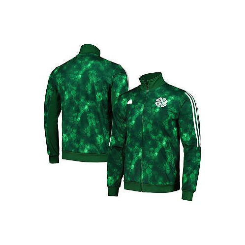 Adidas Mens Green Celtic Lifestyle Full-Zip Track Top