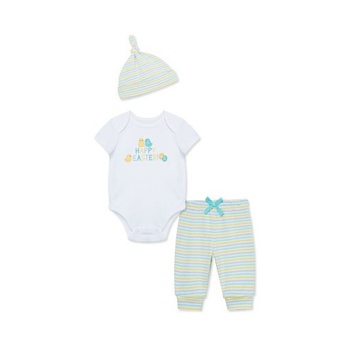 Little Me Baby Boys and Baby Girls Easter Bodysuit Pants and Hat Set