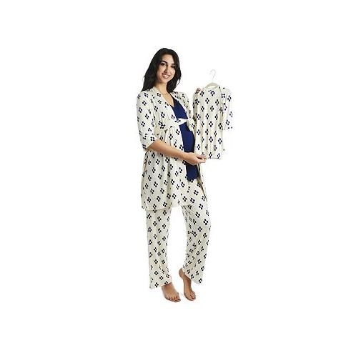 Everly Grey Womens Analise During & After 5-Piece Maternity/Nursing Sleep Set