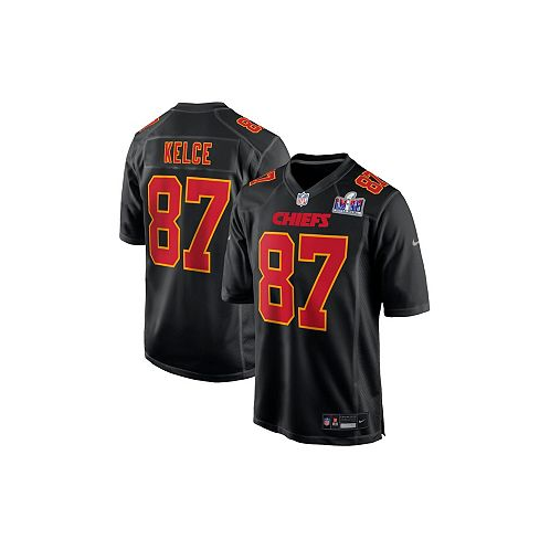 Nike Mens Travis Kelce Black Kansas City Chiefs Super Bowl LVIII Carbon Fashion Game Player Jersey