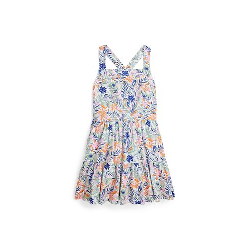 Polo Ralph Lauren Big Girls Tropical-Print Linen-Cotton Dress