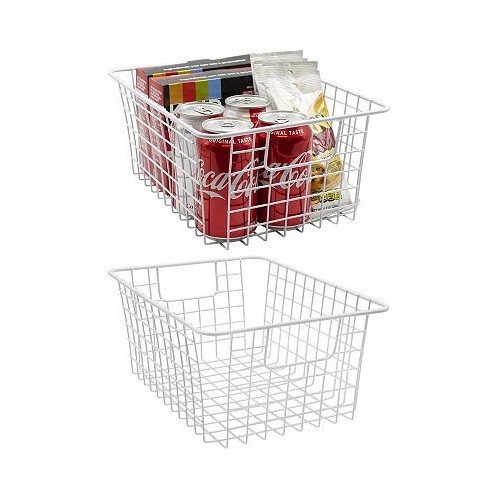 Sorbus Large Metal Wire Baskets (2-Pack|White)