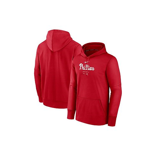 Nike Mens Red Philadelphia Phillies Authentic Collection Practice Performance Pullover Hoodie