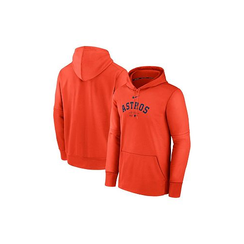 Nike Mens Orange Houston Astros Authentic Collection Practice Performance Pullover Hoodie