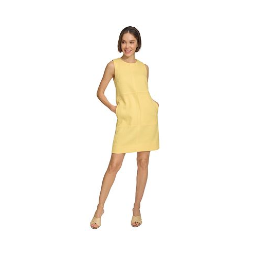 Tommy Hilfiger Womens Round-Neck Sleeveless Shift Dress