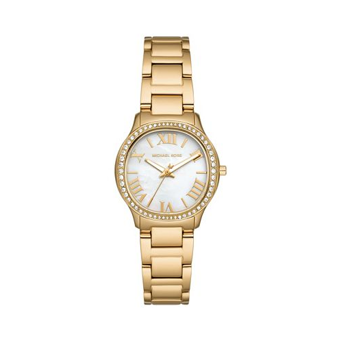 Michael Kors Womens Sage Three-Hand Gold-Tone Stainless Steel Watch 31mm