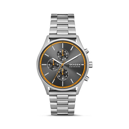 Skagen Mens Holst Chronograph Silver-Tone Stainless Steel Watch 42mm