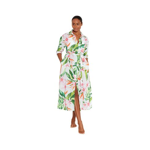 POLO Ralph Lauren Womens Cotton Floral-Print Cover-Up Dress