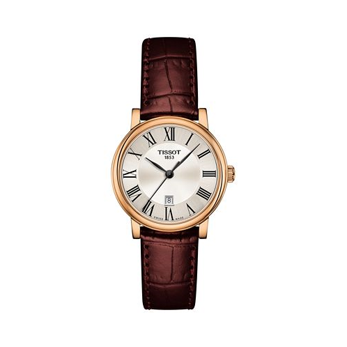Tissot Womens Swiss Carson Premium Brown Leather Strap Watch 30mm
