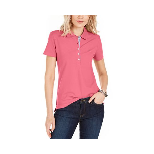 Tommy Hilfiger Womens Solid Short-Sleeve Polo Top