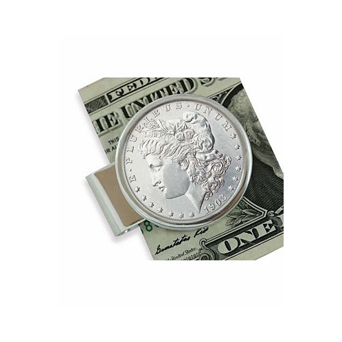 American Coin Treasures Mens Sterling Silver Morgan Dollar Coin Money Clip