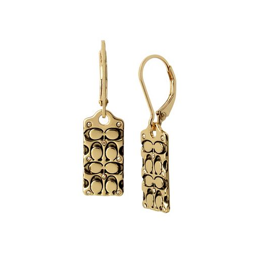 COACH Quilted C Drop Earrings