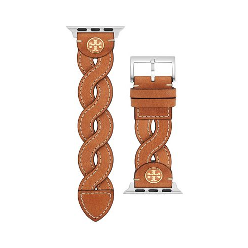 Tory Burch Womens Luggage Braided Leather Band for Apple Watch 38mm/40mm