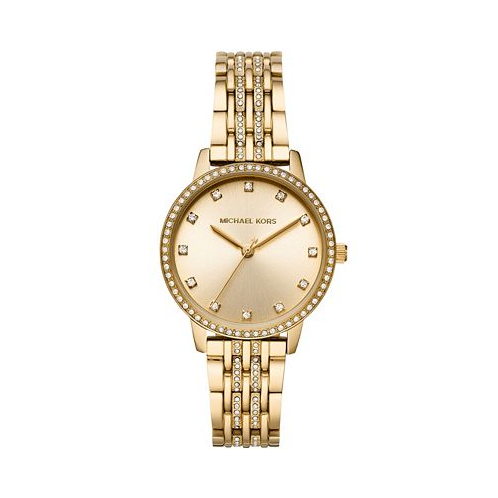 Michael Kors Womens Melissa Gold-Tone Stainless Steel Bracelet Watch 35mm
