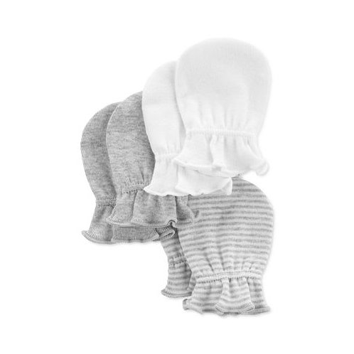 Carters Baby Boys or Baby Girls Assorted Cotton Mittens Pack of 3