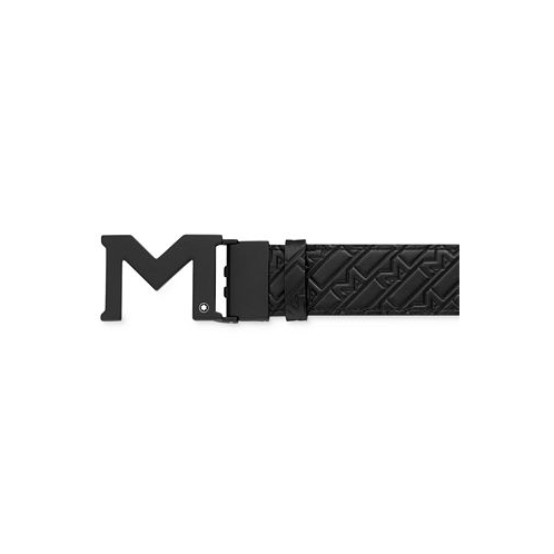 Montblanc M Buckle Embossed Reversible Leather Belt