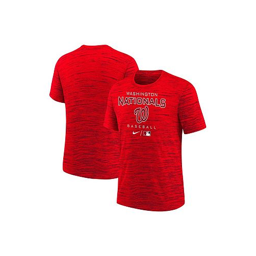 Nike Big Boys Red Washington Nationals Authentic Collection Practice Velocity Space-Dye Performance T-shirt